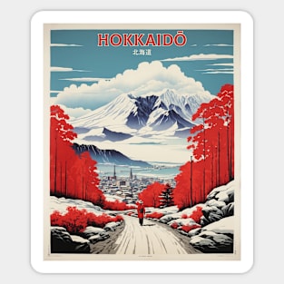 Hokkaido Japan Travel Vintage Tourism Poster Sticker